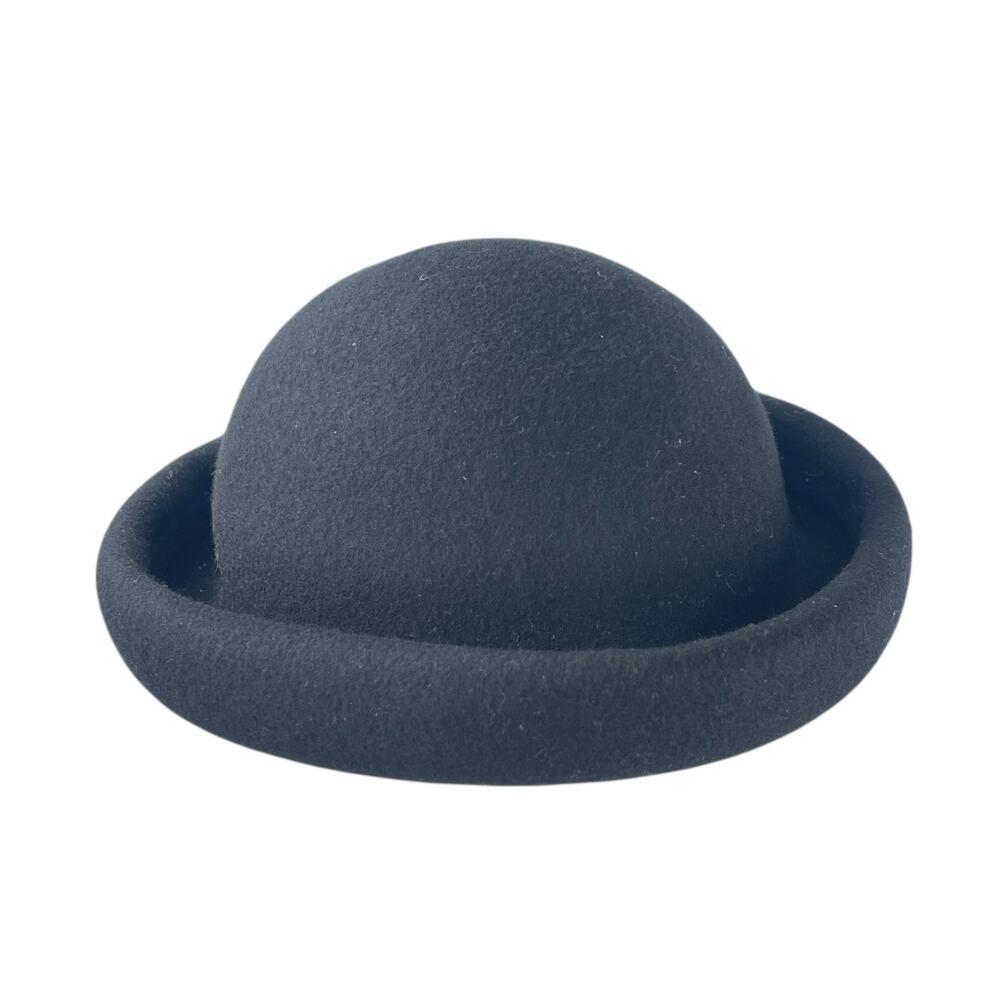 Topshop Women's Black Round Fall Winter Y2k Formal Casual Bucket Hat Cap OS